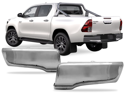 Ponteira Parachoque Traseiro Hilux 2016 a 2019 Cromada